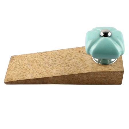 Solid Sage Green Square Ceramic Door Stopper